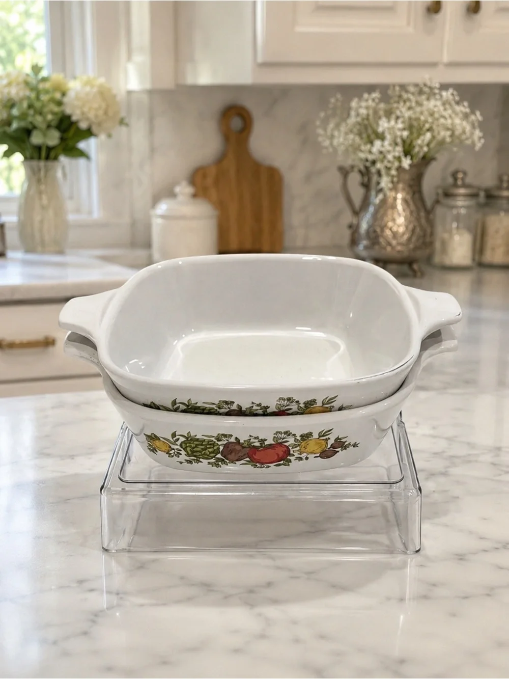 Pair (2) Vintage CorningWare “Spice of Life” 1-3/4 C Baking Dishes | GUC